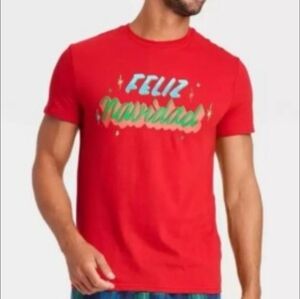Red 'Feliz Navidad' Men's T-Shirt